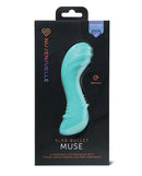 Nu Sensuelle Muse XLR8 Bullet Vibrator with Heat Blue packaging showcasing sleek design and advanced features.