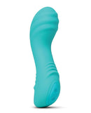 Nu Sensuelle Muse XLR8 Bullet Vibrator with Heat Blue side view featuring ergonomic design and smooth texture.