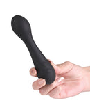 Love Notes Oh Darling G-Spot Vibrator Black held in hand, featuring a smooth, body-safe silicone design.