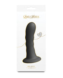 Love Notes Shadow Silicone Suction Cup Dildo Black displayed in elegant packaging with a sleek design.