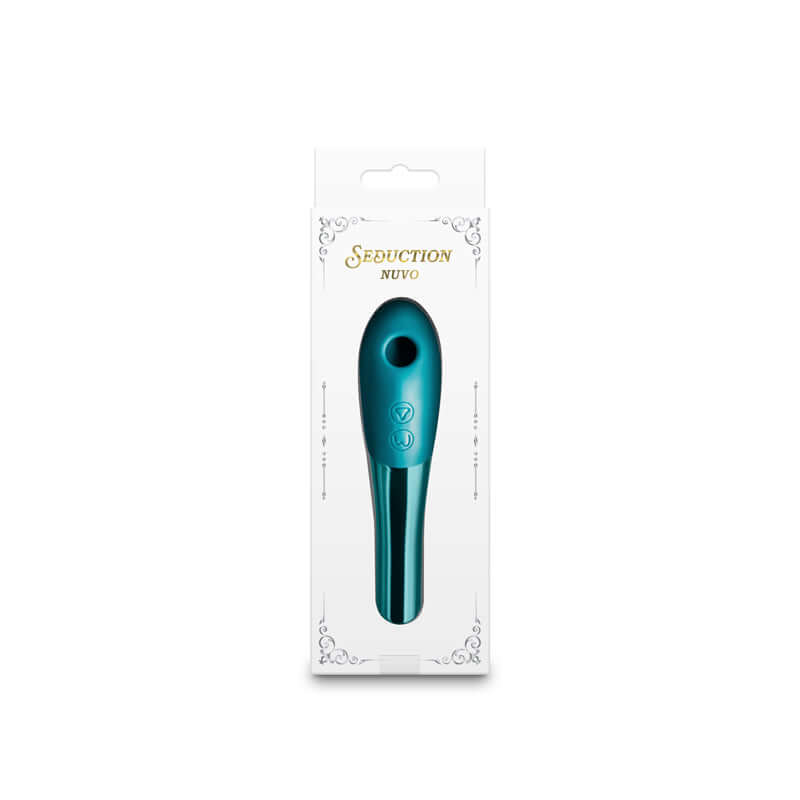 Dual Motor Mini Vibe with Air Pulse Stimulator in Metallic Teal Packaging