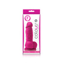 Colours Pleasures 4 inches Dildo Pink in packaging, showcasing its realistic design and vibrant color.