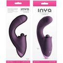 Inya Caprice Purple vibrator packaging showing thrusting and percussive design for G-Spot and clitoral stimulation
