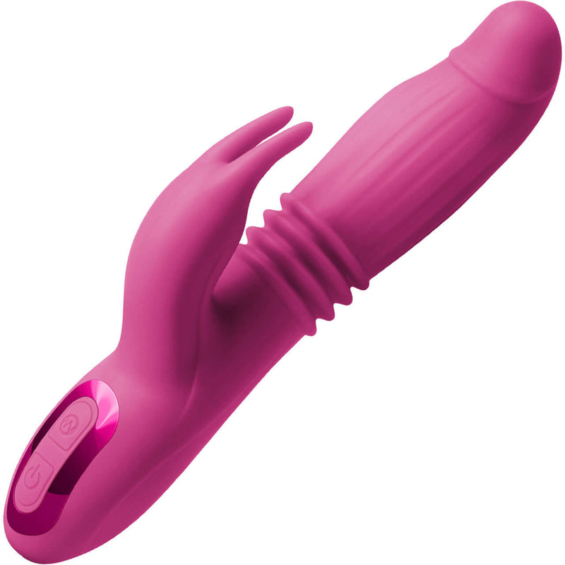 Inya Passion Pink rabbit vibrator with thrusting, expanding, and vibrating features for ultimate G-Spot stimulation and pleasure