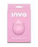 Inya Pink Rechargeable Rose Clitoral Stimulator packaging showcasing its elegant design and product name.