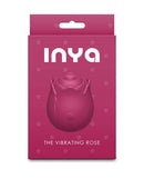 Packaging of the Vibrating Rose Clitoral Stimulator in vibrant pink featuring the INYA logo.