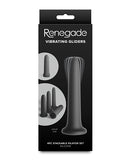 Renegade Vibrating Dilators Set Black packaging featuring 4-piece stackable silicone dilator kit.