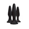 Renegade Sliders 3-piece anal trainer kit with black silicone butt plugs featuring suction bases for stability.