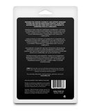 Renegade Players Silicone Cock Ring Set Black packaging back with details on materials and usage instructions.