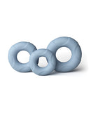Renegade Players Silicone Cock Ring Gray set of three sizes displayed on a white background.