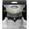 Adjustable Jezebel Collar with gold accents and pearls by Fetish & Fashion in black PU material displayed in elegant packaging.
