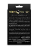 Fetish & Fashion Zippered Mouth Hood Black packaging showcasing its provocative design and features.
