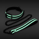 GLO BONDAGE COLLAR & LEASH GREEN-2