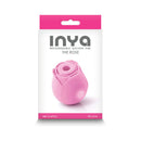 Inya The Rose Rechargeable Suction Clitoral Stimulator Pink packaging showcasing its elegant rose design.