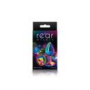 Rear Assets Multicolor Small Rainbow Butt Plug packaging featuring vibrant colors and design from NS Novelties.