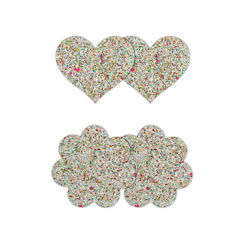 PRETTY PASTIES HEART & FLOWER GLOW 2 PAIR-0