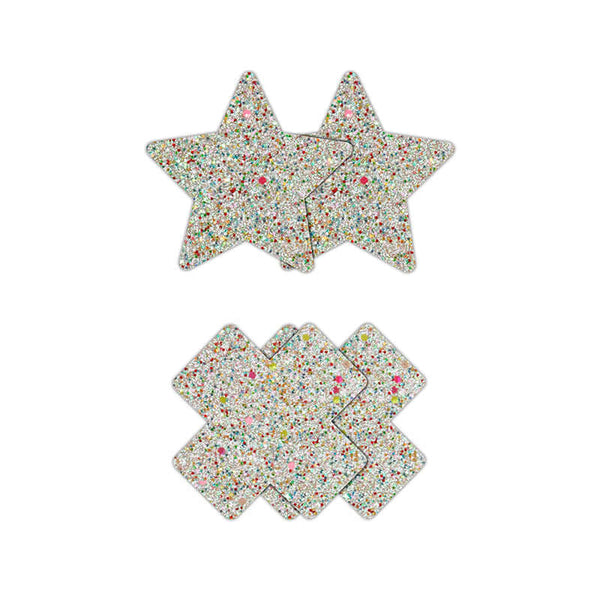 PRETTY PASTIES STAR & CROSS GLOW 2 PAIR-0