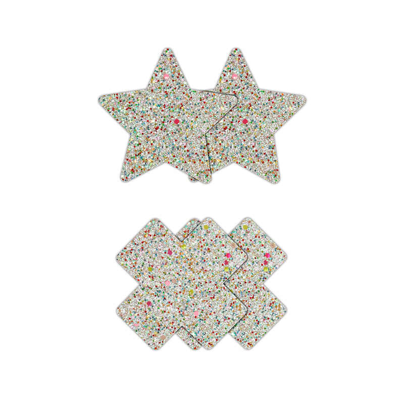 PRETTY PASTIES STAR & CROSS GLOW 2 PAIR-0