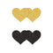 PRETTY PASTIES GLITTER HEARTS BLACK/GOLD 2 PAIR-0
