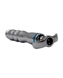 Natalie's Toy Box Hidden Treasure Metal Vibrator Grey close-up view showcasing sleek design and ribbed contours.