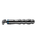 Natalie's Toy Box Hidden Treasure Metal Vibrator Grey showcasing a sleek metal design with ribbed contours.