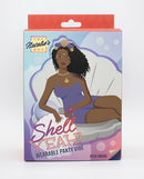 Natalie's Toy Box Shell Yeah Remote Panty Vibrator Purple packaging featuring whimsical shell design and model.