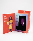 Natalie's Toy Box Shell Yeah Remote Panty Vibrator Purple packaging and promotional image featuring a model.