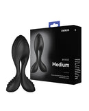 Nexus Bendz Remote Control Butt Plug Medium Black packaging with the silicone plug and instructions.