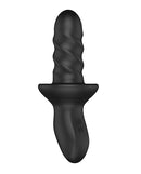 Nexus Ascend Extreme Rotating Prostate Massager Black shown in sleek black design with textured shaft for enhanced pleasure.