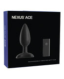 Nexus Ace Remote Control Butt Plug Large Black with remote, designed for powerful vibration and pleasure.