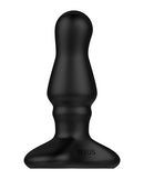 Nexus Bolster Butt Plug with Inflatable Tip Black displayed from the front view, highlighting its sleek design.