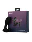 Nexus Duo Plug Medium Vibrating Butt Plug with Remote packaging featuring a sleek black vibrator design.