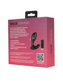 Nexus Duo Plug Medium Vibrating Butt Plug with Remote packaging featuring product details and features.