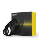 Nexus Enhance Vibrating Cock and Ball Ring Black with packaging, designed for enhanced pleasure and lasting performance.