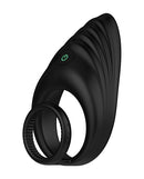 Nexus Enhance Vibrating Cock and Ball Ring Black, dual-ring design with built-in vibrator for enhanced pleasure.