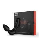 Nexus Revo Twist Rotating & Vibrating Massager Black with packaging showcasing its interchangeable features.