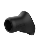 Nexus Rise Liquid Silicone Cock and Ball Sling Black, a sleek black silicone male pleasure product.