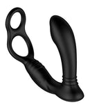 Nexus Simul8 Dual Anal and Perineum Cock and Ball Ring Black featuring dual stimulation design and soft silicone material.