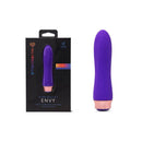 Nu Sensuelle Envy XLR8 Bullet Vibrator with Nitro Motor Purple in packaging, showcasing sleek design and power features.