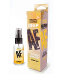 Deep AF Deep Throat Numbing Spray Pineapple 1 Oz bottle and packaging on display.