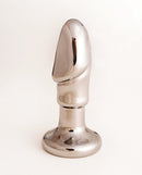 Cristal Black Opal Anal Glass Dildo Vibe Gun Metal sleek and shiny glass dildo with a curved design for anal play.