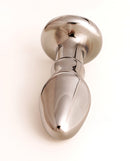 Cristal Black Opal Anal Glass Dildo Vibe Gun Metal with a sleek, shiny finish for anal play.