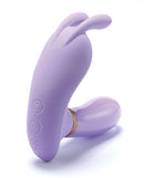 Cristal Royal Touch Glass and Silicone Vibrator in purple with bunny ears and control buttons for pleasure.