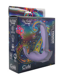 Cristal Royal Touch Glass and Silicone Vibrator in vibrant packaging with colorful designs and ergonomic shape.