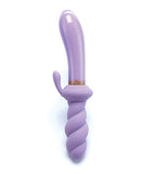 Cristal Jade Twist Glass Rabbit Vibrator with elegant glass design and twisted shape for dual stimulation.