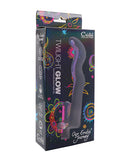 Cristal Twilight Glow Glass Dildo with Clitoral Vibrator packaging showcasing its elegant design and features.