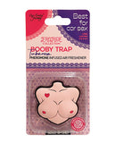 EroRide Booby Trap Pheromone Infused Air Freshener Tuberosa displayed packaging for car fragrance.