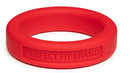 Perfect Fit Hefty 1.75 Inch Silicone Cock Ring Red displayed on a white background.