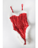 Holiday Sparkle Strapless Sequin Teddy Red White 2X featuring red sequins and soft marabou trim.