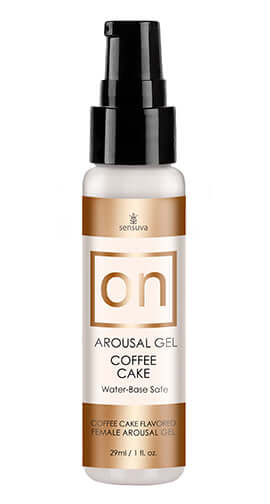 ON For Her Coffee Cake Arousal Gel 1oz - Water-based formula for enhanced female pleasure and intimacy.